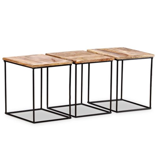 Vidaxl Table Basse Bois De Manguier Massif 56x48x40 Cm