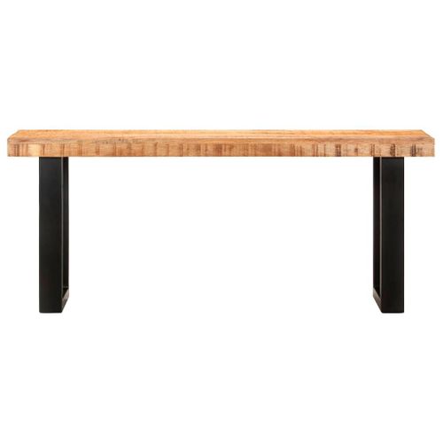 Vidaxl Banc 110 Cm Bois De Manguier Brut Massif Et Acier
