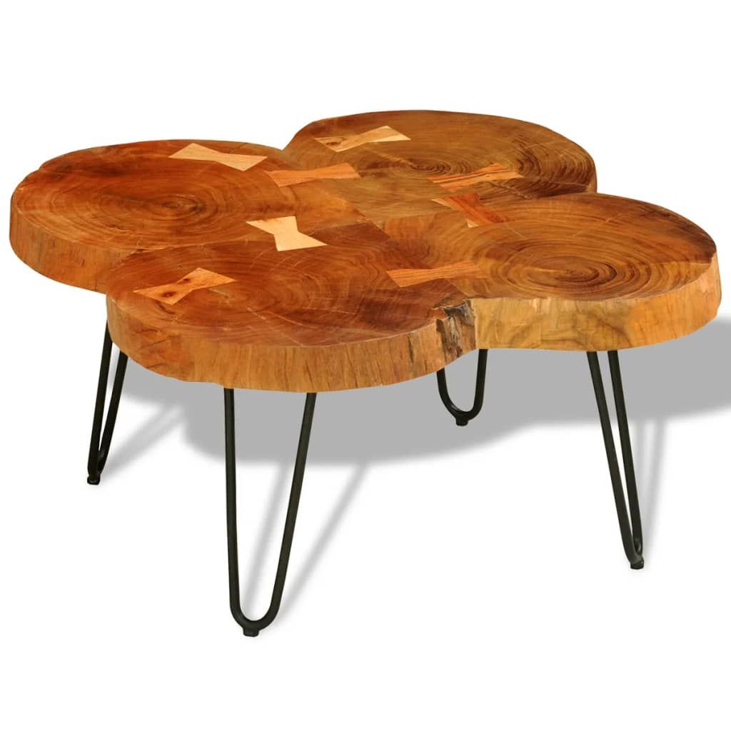 Vidaxl Table Basse 35 Cm 4 Troncs Bois