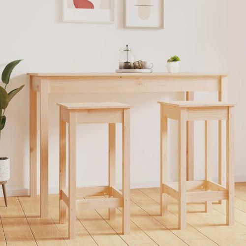 Vidaxl Tabourets De Bar 2 Pcs 40x40x78 Cm Bois Massif De Pin