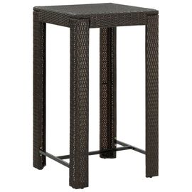 Vidaxl Ensemble De Bar De Jardin 3 Pcs Coussins Résine Tressée Marron