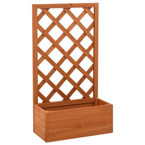 Vidaxl Jardinière À Treillis De Jardin Orange 50x25x90cm Bois De Sapin