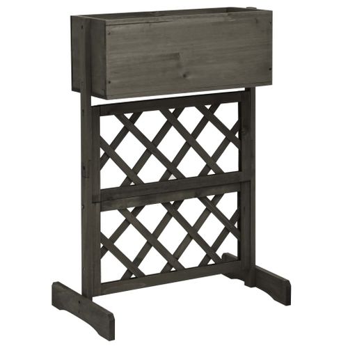 Vidaxl Jardinière À Treillis De Jardin Gris 45x30x74 Cm Bois De Sapin