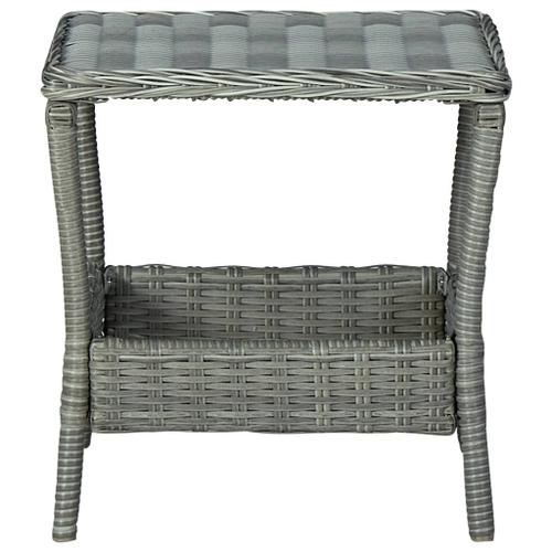 Vidaxl Table De Jardin Gris Clair 45x45x46,5 Cm Résine Tressée