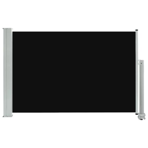 Auvent Paravent Store Brise-Vue Latéral Rétractable De Patio Jardin Terrasse Balcon Protection Visuelle Écran 60 X 300 Cm Noir Helloshop26 02_0007392