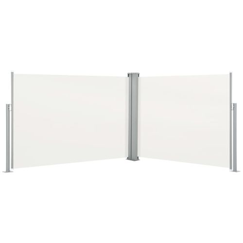 Auvent Paravent Store Brise-Vue Latéral Rétractable De Patio Jardin Terrasse Balcon Protection Visuelle Écran 120 X 1000 Cm Crème Helloshop26 02_0007157