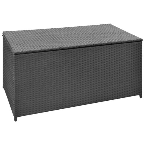 Vidaxl Boîte De Rangement De Jardin Noir 120x50x60 Cm Résine Tressée