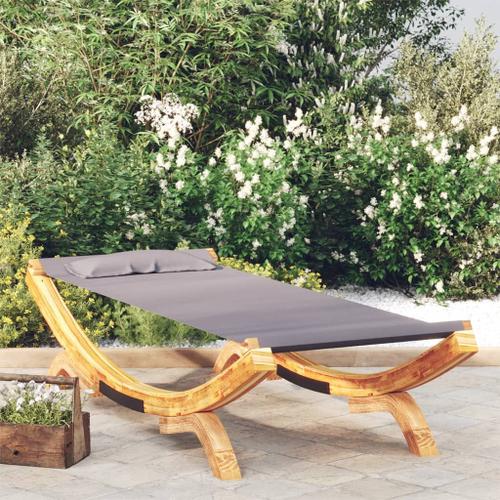 Vidaxl Lit De Repos Extérieur 100x188,5x44 Cm Bois Courbé Anthracite