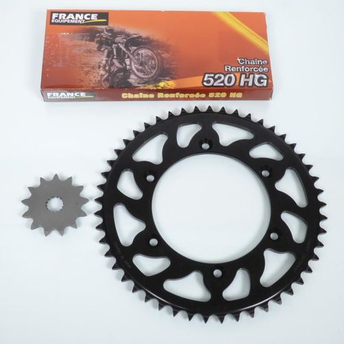 Kit Chaîne France Equipement Pour Moto Yamaha 125 Yz 2002 À 2004 13x49 Pas 520 / C Alu À Forme Neuf