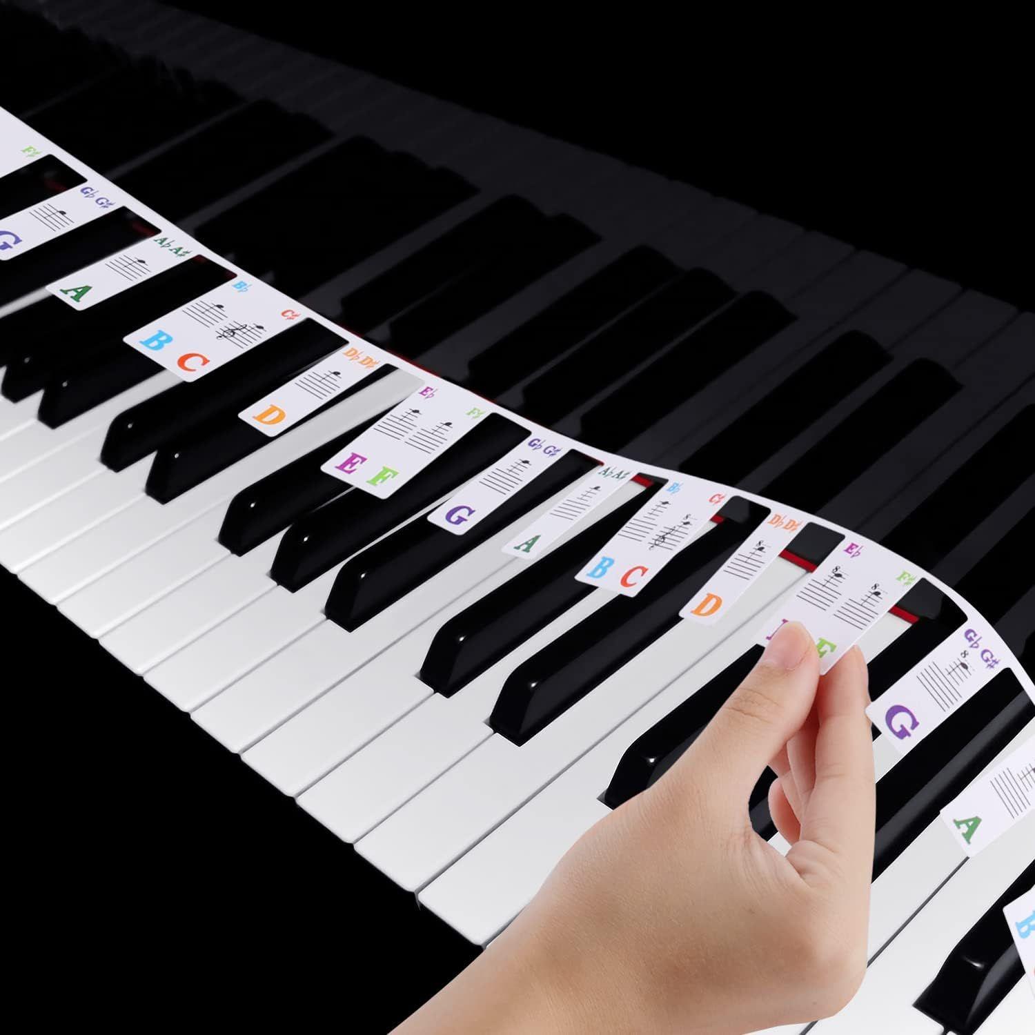 Étiquettes de Note de Clavier de Piano Amovible, Sans Coller