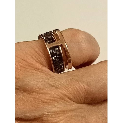 Anneau Zircon Fumé