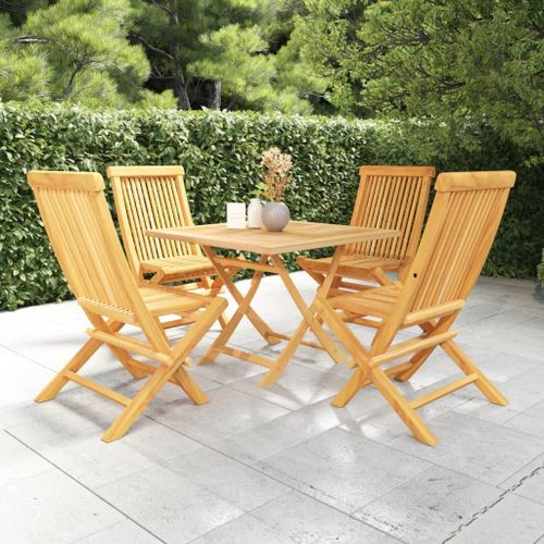Vidaxl Salon De Jardin 5 Pcs Bois De Teck Massif