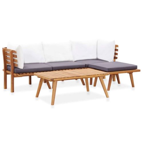 Vidaxl Salon De Jardin 5 Pcs Bois D'acacia Massif