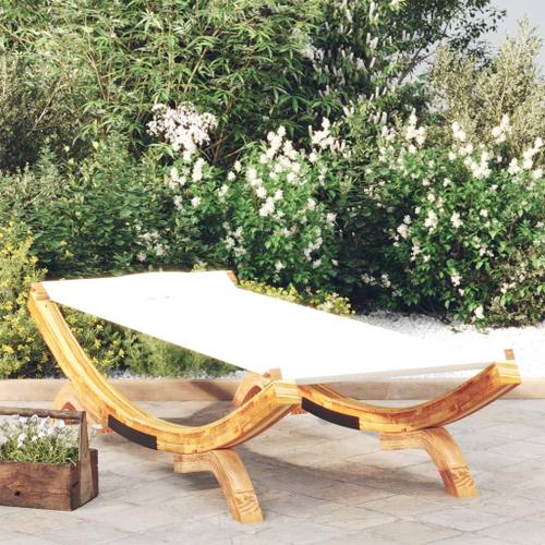 Vidaxl Lit De Repos Extérieur 100x188,5x44 Cm Bois Courbé Massif Crème