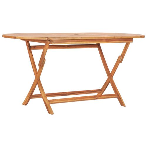 Vidaxl Table Pliable De Jardin 160x80x75 Cm Bois De Teck Solide