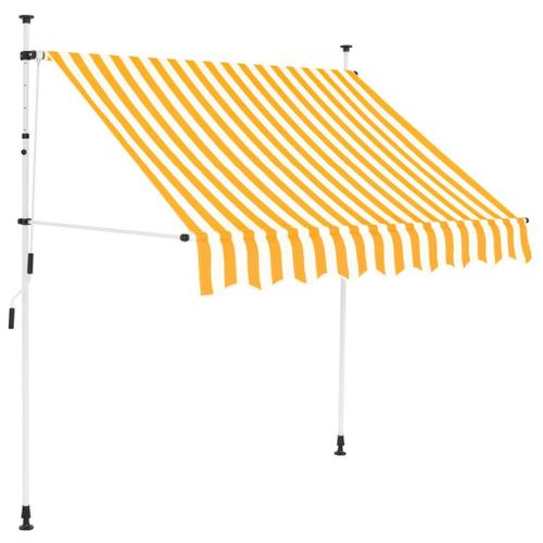 Vidaxl Auvent Rétractable Manuel 200 Cm Rayures Oranges Et Blanches