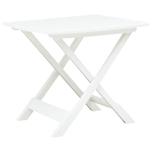Vidaxl Table Pliable De Jardin Blanc 79x72x70 Cm Plastique