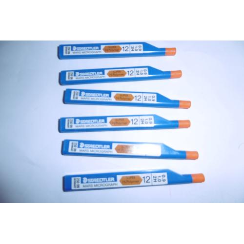 Étui De 12 Mines 0.9mm " 2h " Mars Micrograph Staedtler 250.09 Lot De 6