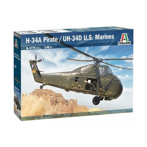 Maquette Hélicoptère - Italeri - H-34a Pirate / Uh-34d - Plastique - 1/48 - 36 Cm-Italeri