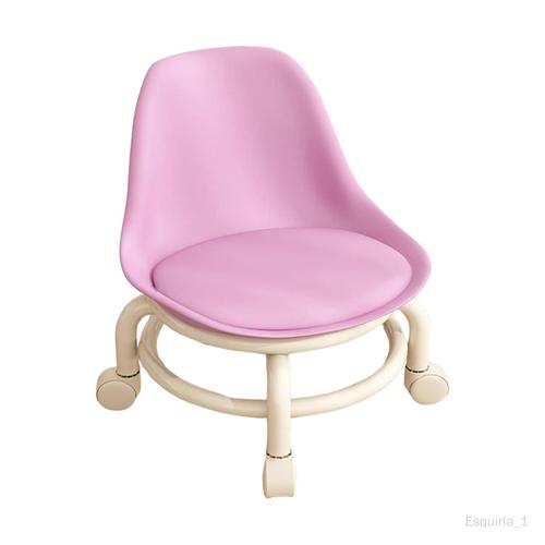 Tabouret Roulant Bas Avec Dossier Chaise Pivotante À 360° Cadre De Support En Acier Inoxydable Pour Adultes Et Enfants Tabouret Marchepied Haut Rose