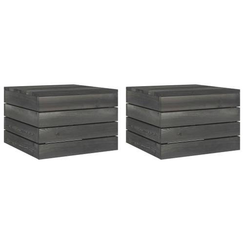 Vidaxl Tables Palette De Jardin 2 Pcs Bois De Pin Massif Gris Foncé