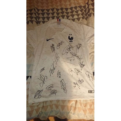 Maillot Signé Par L'équipe De France Championne Du Monde De Football