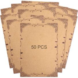 50 feuilles de papeterie, aspect papier parchemin, papier vintage