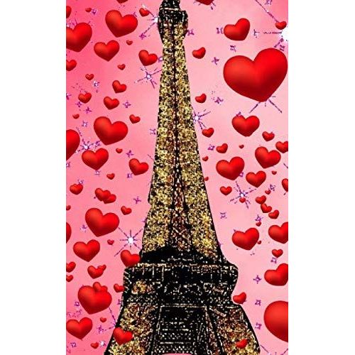 Paris Eiffel Tower Glitter Glitter Red Hearts Creative Blank Journal Sir Michael Designer Edition