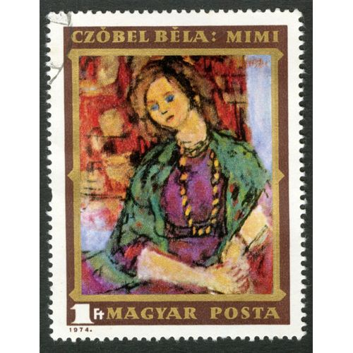 Timbre Oblitéré Magyar Posta, Czobel Bela, Mimi, 1 Ft, 1974