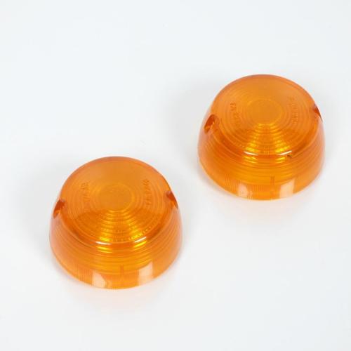 Paire De Cabochon De Clignotant Orange Rond P-174ar / F.B.2246 Pour Mobylette