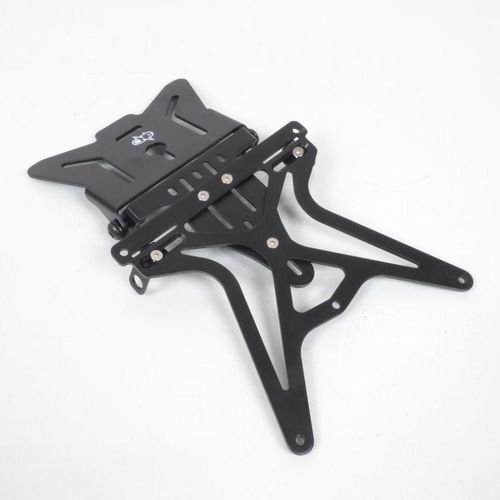 Support Plaque D Immatriculation One Aluminium Noir Pour Moto Réglable Repliable Neuf