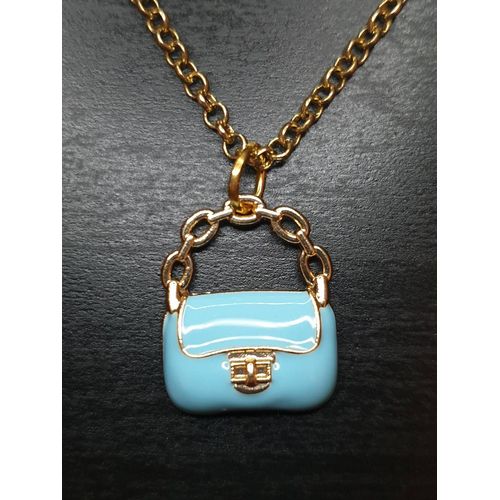 Collier Fantaisie "Sac À Main" Bleu