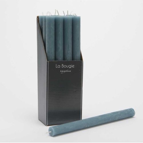 Bougie flambeau 25 cm bleu (lot de 12)