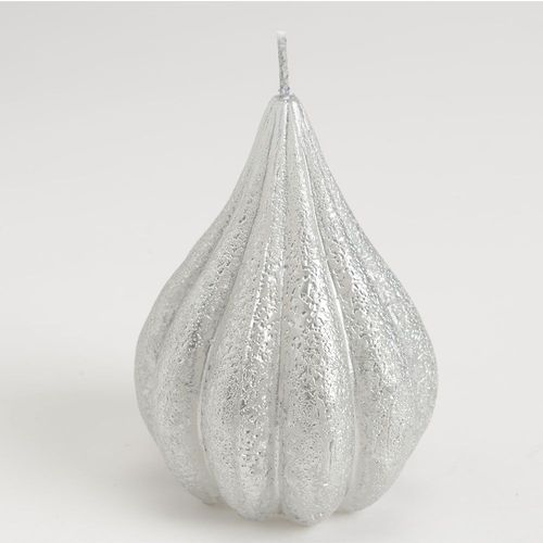 Bougie Poire 7,5 x 10 cm argent (lot de 6)
