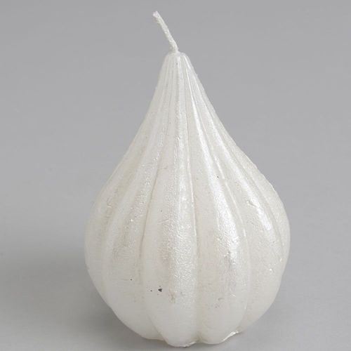 Bougie Poire 7,5 x 10 cm blanc irisé (lot de 6)
