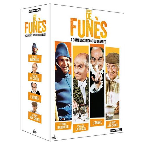Louis De Funès - 4 Comédies Incontournables : La Soupe Aux Choux + L'aile Ou La Cuisse + L'avare + Le Petit Baigneur - Pack