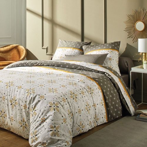 Housse De Couette 240x260 Cm + 2 Taies D'oreiller 63x63 Cm Percale 80 Fils Tily Havane