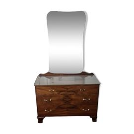 Coiffeuse  Art Deco En Ronce De Noyer Anne 40 Marron