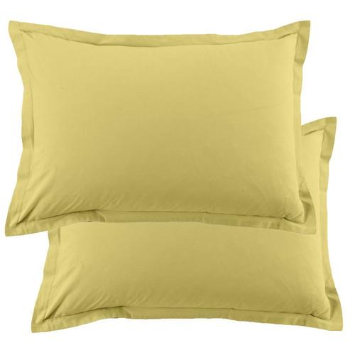 Lot De 2 Taies D'oreiller 50x70 Cm Rectangle 100% Coton 57 Fils Gold