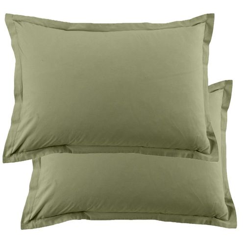 Lot De 2 Taies D'oreiller 50x70 Cm Coton 57 Fils Verveine