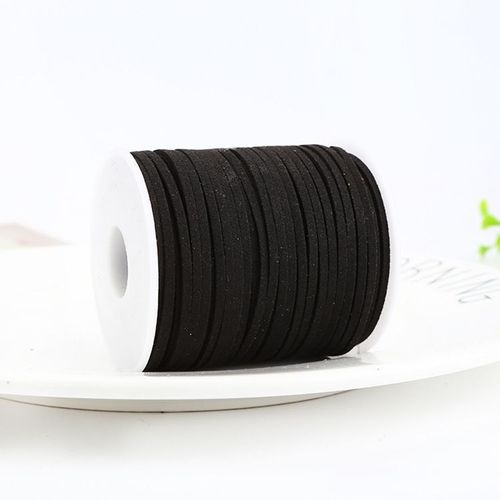 Cordon Plat Tressé En Faux Daim,50 Mètres/Rouleau,2.6mm,Corde Pour Bijoux Diy,Bracelet À Perles Fait À La Main #B