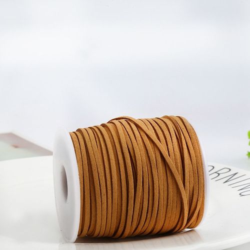 Cordon Plat Tressé En Faux Daim,50 Mètres/Rouleau,2.6mm,Corde Pour Bijoux Diy,Bracelet À Perles Fait À La Main #T