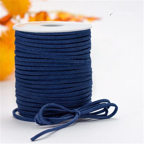 Cordon Plat Tressé En Faux Daim,5yards,2.6mm,Ceinture En Cuir Velours Coréen Pour La Fabrication De Bijoux,Bricolage,Cordons De Bracelet Faits À La Main - Type 33 Royal Blue