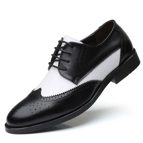 Chaussures Chaussureslégantes En Cuir Noir Et Blanc Pour Hommessouliers Oxford La Modedesign Britanniquerobe De Mariéechaussures De Soirée Formelles