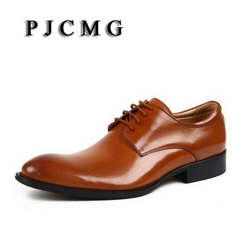 Chaussures Robe D'affaires En Cuir Véritable Lacets Pour Hommeschaussures De Bureau Oxford Bout Pointunoir/rouge/marronnouvelle Mode