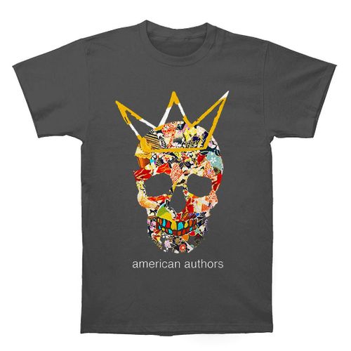 American Authors Collage Skull T Shirt