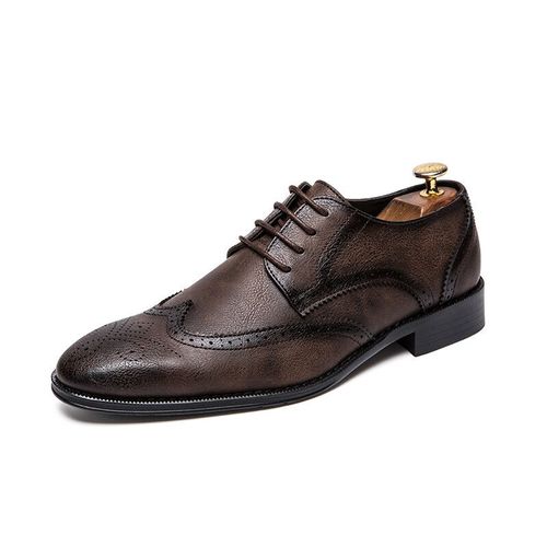 Chaussures Chaussures Brogue Formelles En Cuir Pour Hommessouliers Plats Rétro Bout Pointuoxfordà La Mode