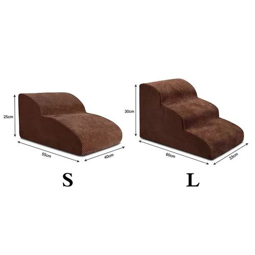 Canapé Antidérapant En Mousse À Mémoire De Forme Pour Chien,Rampe De Sécurité Pour Chiens Jeunes Et Plus Âgés - Type Brown-L