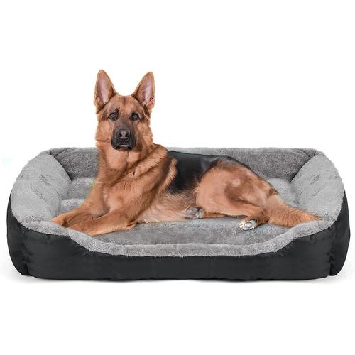 Atuban-Lit Pour Chien,Lit Pour Chien Pour Grands Et Moyens Chiens,Lit Rectangulaire Lavable,Lit Pour Chien Confortable Et Respirant,Lit Pour Animal De Compagnie - Type Black-95x75x18cm