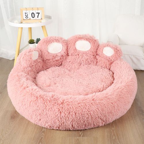 Lit Moelleux En Peluche Pour Animaux De Compagnie,Chenil,Produits Pour Animaux De Compagnie,Literie Pour Grands Chiens,Panier De Canapé,Petits Polymères,Gros Coussin Pour Chats,Chi - Type Pink-50cm